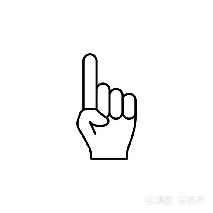 手指取给轮廓图标. 网站简单图标元素,网页设计,移动应用程序.