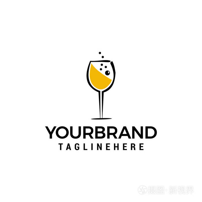酒杯标志设计概念模板