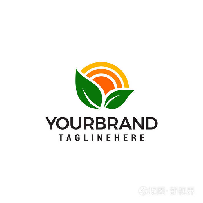 自然绿化景观日出标志设计理念模板