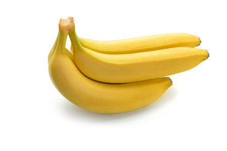 白色背景上美味的香蕉