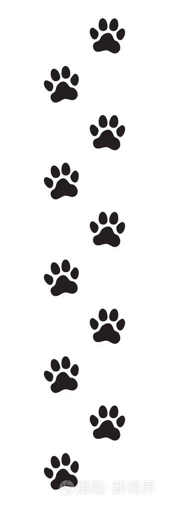 动物(狗猫)爪印. 图标. 矢量图.