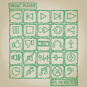 音乐播放器图标涂鸦集图片