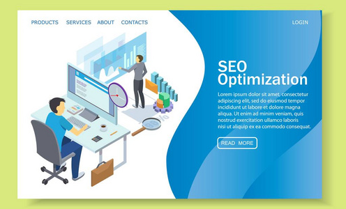 seo 优化矢量网站登录页面设计模板