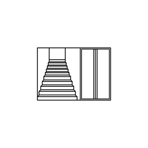 入口图标中的楼梯。我们生活中的楼梯图标。优质的平面设计。标志，符号收集，网站简单图标，网页设计，移动应用在白色背景