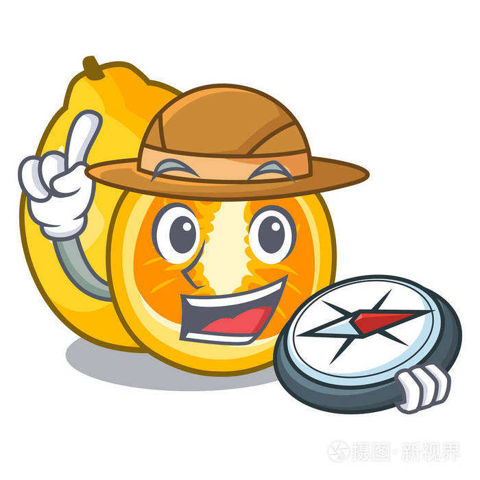 探险家乌格利水果在卡通冰箱矢量插图