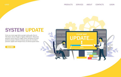 系统更新矢量网站登录页面设计模板
