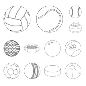 体育和球标志的向量例证。集合运动和运动矢量图标股票