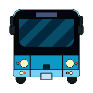 交通运输概念公共汽车卡通矢量平面设计