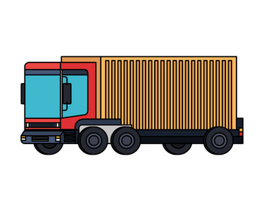 送货服务卡车车辆矢量图设计