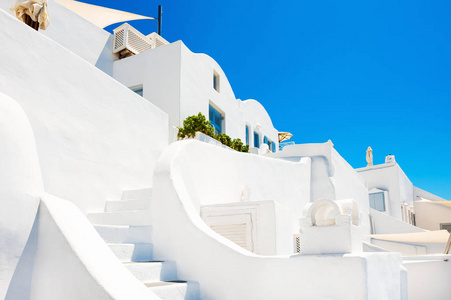 桑托里尼岛希腊的白色建筑。