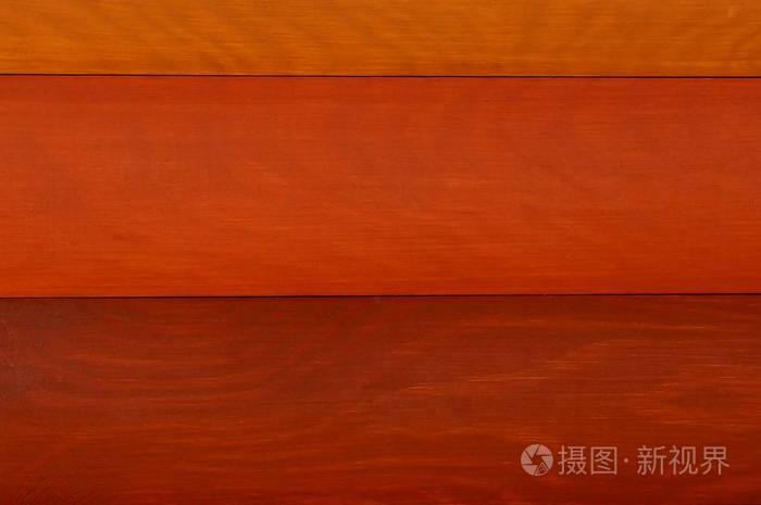 墙上宽木板的红褐色木纹