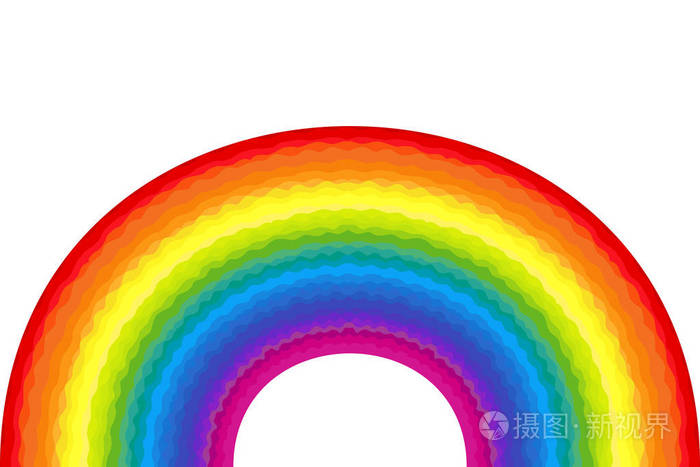白色背景上的波浪抽象彩虹