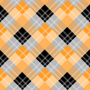 橙色格子格子格子布矢量图案, 织物纹理, 图案服装