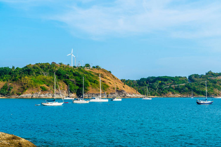 美丽的热带海滩和海上度假概念