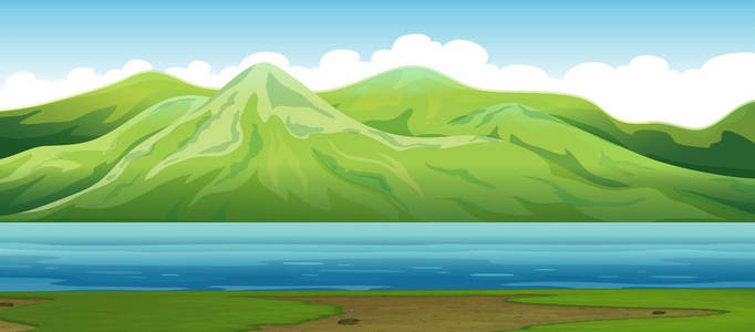 一幅山地自然景观插图