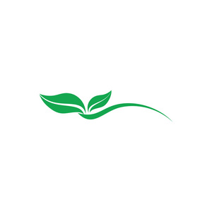 简单绿色植物叶片装饰标志