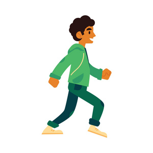 年轻人的向量例证在运动服奔跑