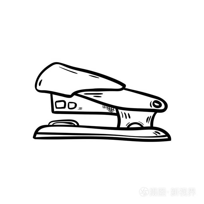 漂亮的手绘时尚订书机图标. 手绘黑色素描. 符号/符号/涂鸦.