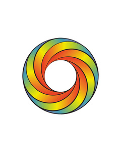 卡通彩虹圈漩涡标志设计元素