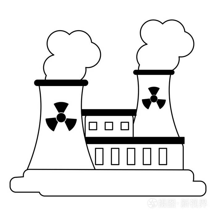 核工业厂房黑白插画-正版商用图片18r4ky-摄图新视界