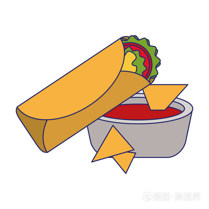 墨西哥玉米卷食品蓝线