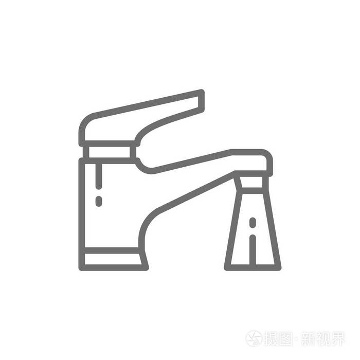 水水龙头线图标插画-正版商用图片18re03-摄图新视界