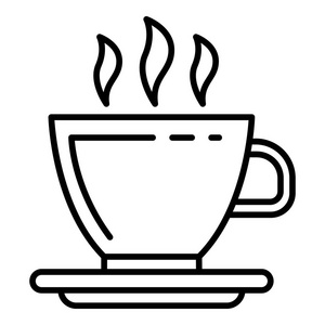 热咖啡杯图标, 轮廓样式