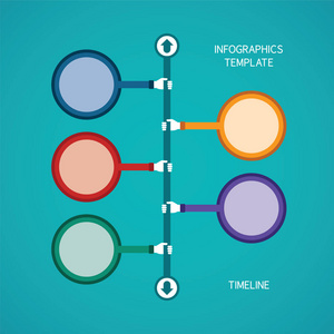 平面样式的抽象矢量时间线信息模板，布局工作流方案编号选项图表或图表