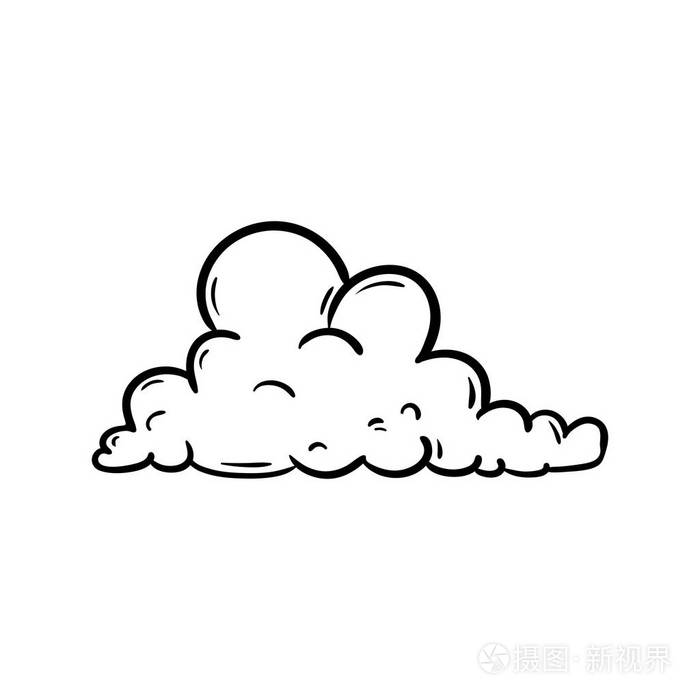 插画 美丽的手绘时尚云图标. 手绘黑色素描. 符号/符号/涂鸦.