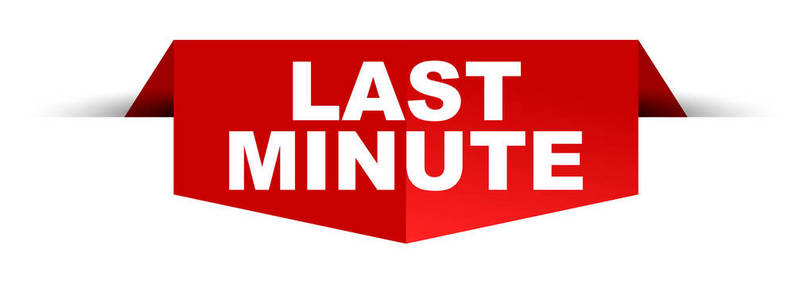最后一分钟红色矢量横幅图片