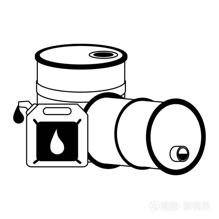 石油精炼厂泵黑白插画-正版商用图片18sqtc-摄图新视界