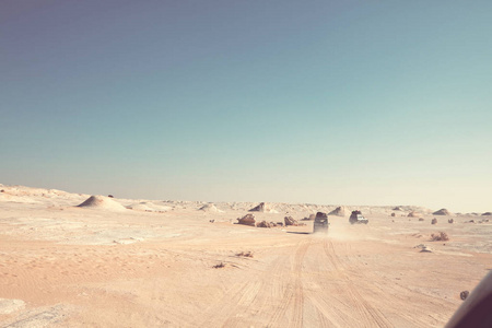 美丽的粉笔形成白色沙漠埃及非洲