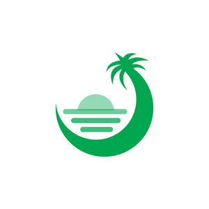 假日夏季棕榈派对标志