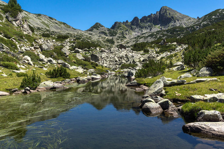 夏季景观与Valyavitsa湖和Dzangal峰皮尔山保加利亚