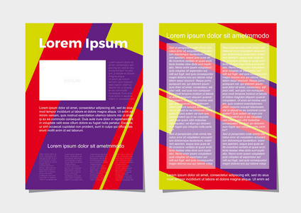 矢量布局的A4格式现代封面设计模板的小册子，杂志，传单，小册子，年度报告。抽象的几何背景。