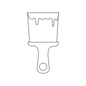 虚线形状画笔工具，油漆房屋设计矢量插图