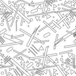 虚线形状抽象图形记忆样式背景矢量插图