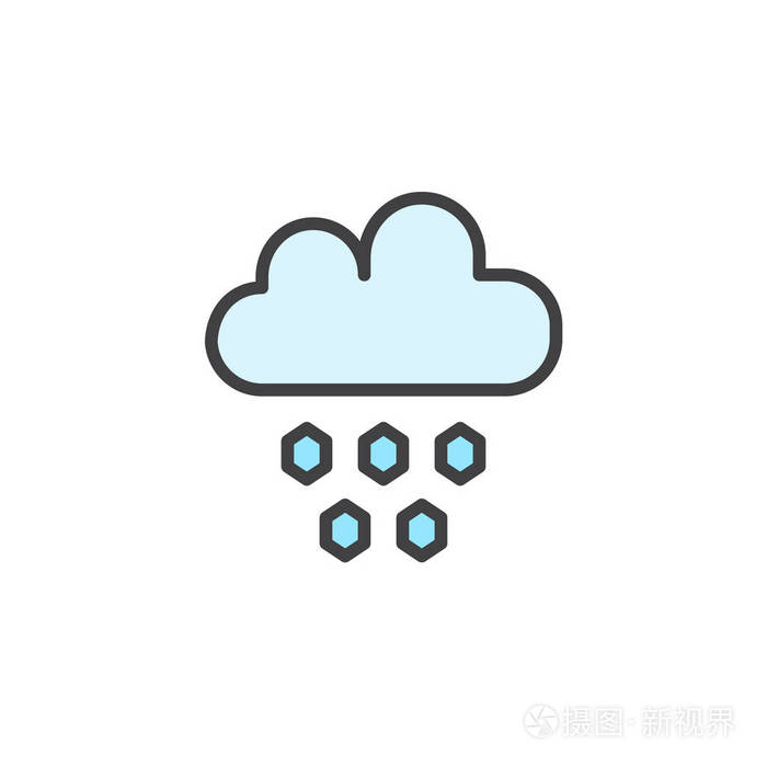 冰雹符号标志插图. 像素完美矢量图形