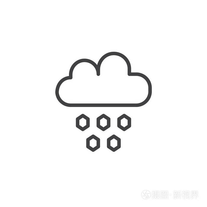 冰雹符号标志插图. 可编辑行程插画-正版商用图片18uigy-摄图新视界