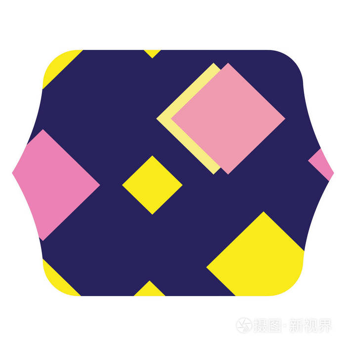 彩色正方形,孟菲斯几何抽象背景矢量插图