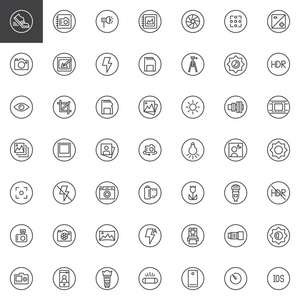  outline vector symbol collection