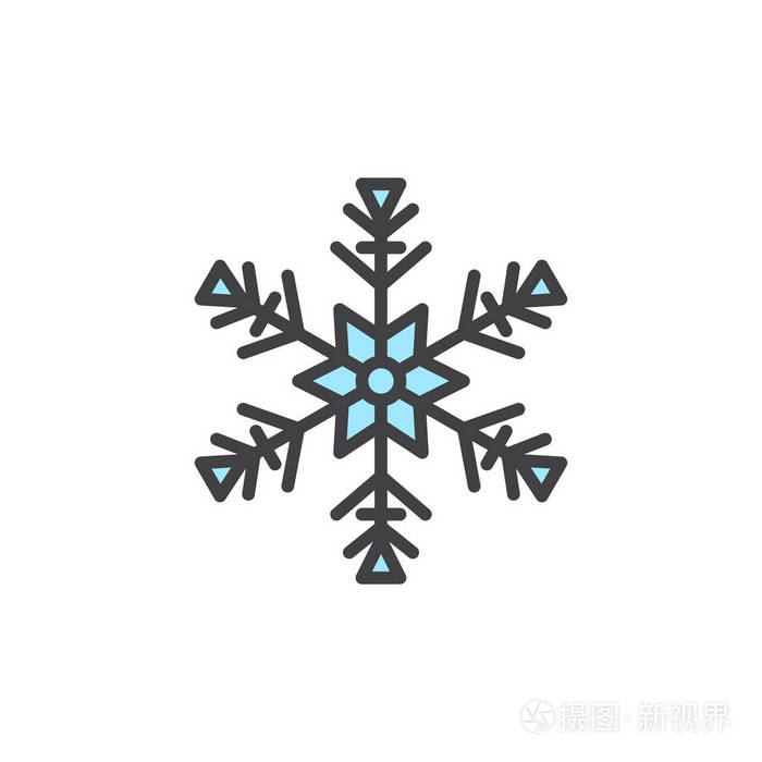雪符号标志插图 像素完美矢量图形