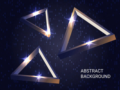 三角形背景。三维三角形的抽象构成