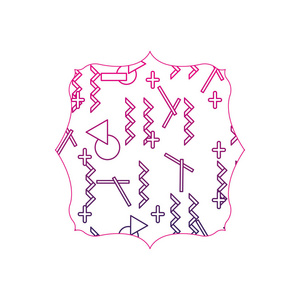 彩色线条，几何抽象设计，背景矢量插图