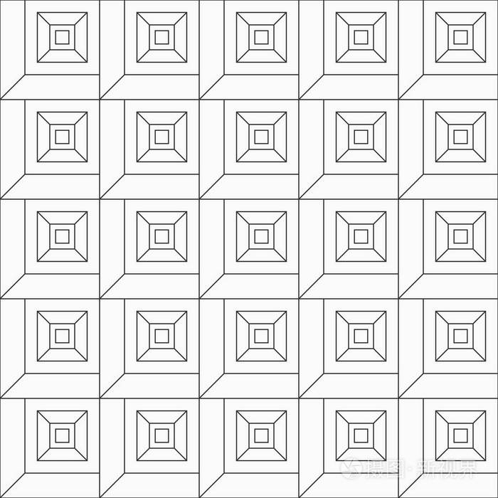 抽象无缝几何图案. 现代时尚的纹理. 用正方形重复几何瓷砖.