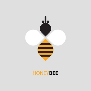 蜜蜂标志设计。矢量图。蜂蜜电源标识..公司的商业图标。蜂蜜创意矢量图标符号