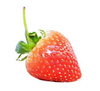 白色背景下分离的新鲜红草莓