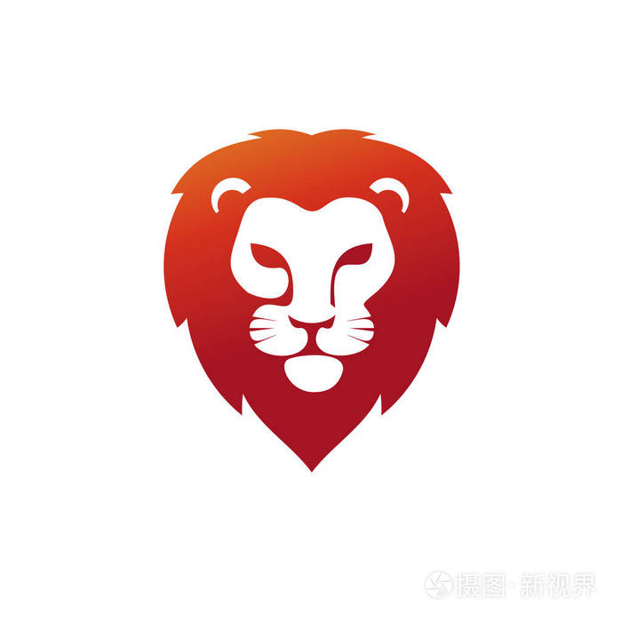 狮子头红色标志矢量图形插图