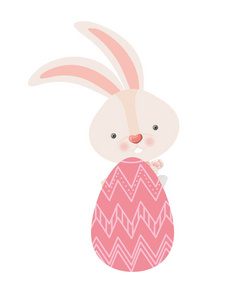复活节兔子与鸡蛋分离图标