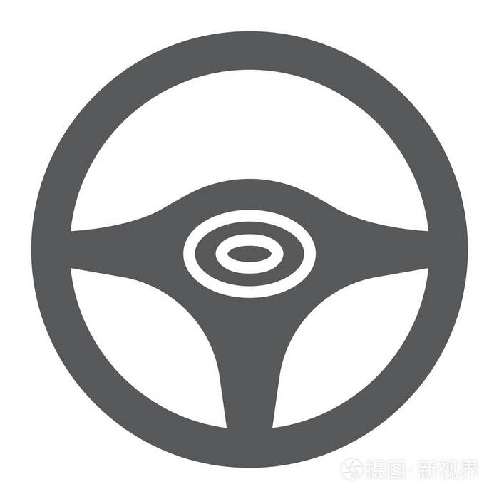 方向盘标志符号图标, 自动和驱动, 汽车车轮标志, 矢量图形, 在白色